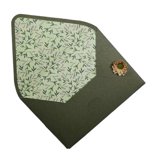 ZMCGNO Avocado Green Series Vintage Umschläge Hochzeitseinladungen Druck Futter Umschläge Einladung Briefpapier Papierumschläge(Style5) von ZMCGNO