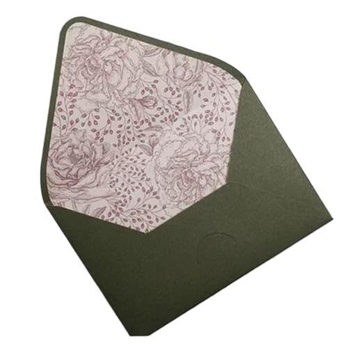ZMCGNO Avocado Green Series Vintage Umschläge Hochzeitseinladungen Druck Futter Umschläge Einladung Briefpapier Papierumschläge(Style6) von ZMCGNO