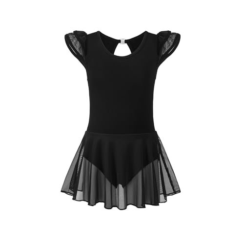 ZMCGNO Ballettanzug for Mädchen for Tanzen, Röcke, Kleider mit Rüschenärmeln, hohlem Rücken, Hi-Low-Rock aus Netzstoff(Color1,M) von ZMCGNO