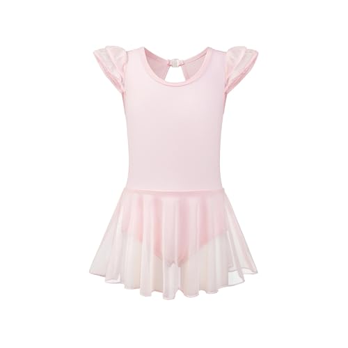 ZMCGNO Ballettanzug for Mädchen for Tanzen, Röcke, Kleider mit Rüschenärmeln, hohlem Rücken, Hi-Low-Rock aus Netzstoff(Color2,M) von ZMCGNO