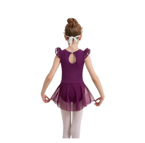 ZMCGNO Ballettanzug for Mädchen for Tanzen, Röcke, Kleider mit Rüschenärmeln, hohlem Rücken, Hi-Low-Rock aus Netzstoff(Color3,XXL) von ZMCGNO