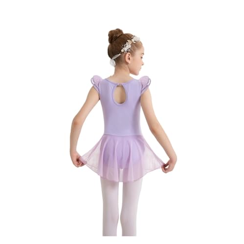 ZMCGNO Ballettanzug for Mädchen for Tanzen, Röcke, Kleider mit Rüschenärmeln, hohlem Rücken, Hi-Low-Rock aus Netzstoff(Color4,M) von ZMCGNO