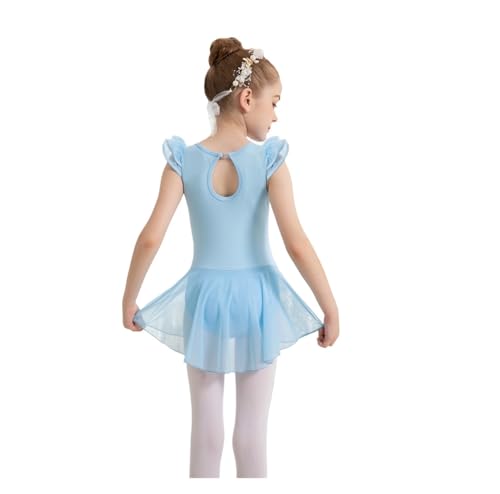 ZMCGNO Ballettanzug for Mädchen for Tanzen, Röcke, Kleider mit Rüschenärmeln, hohlem Rücken, Hi-Low-Rock aus Netzstoff(Color5,L) von ZMCGNO
