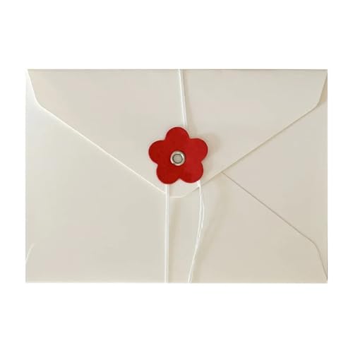 ZMCGNO Einfarbig Liebe Blume Umschlag Papier Umschlag Mit String Taste DIY Hochzeit Party Einladung Karte Abdeckung Verpackung(White) von ZMCGNO