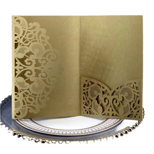 ZMCGNO Elegante Krone Laser Cut Hochzeit Einladung Grußkarte Hochzeit Party Geschenk Liefert Dekoration(Green) von ZMCGNO
