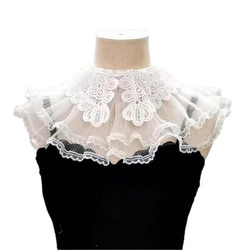 ZMCGNO Eleganter Hohl-Out-Spitzen-Falschkragen Damenhemd Nähzubehör Spitzenkragenschal mit geschichteter Spitze, verstellbare Größe ZMCGNO Eleganter Hohl-Out-Spitzen-Falschkragen Damenhemd Nähzubehör Spitzenkragenschal mit geschichteter Spitze, verstellbare Größe von ZMCGNO