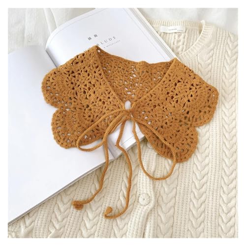 ZMCGNO Gefälschte Kragen Schal O-Ausschnitt Puppe Falscher Kragen Hemd Frauen Hohl Häkelspitze Abnehmbarer Kragen Kleidung Zubehör Faux(Style 15) von ZMCGNO