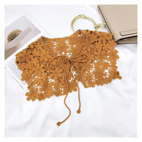 ZMCGNO Gefälschte Kragen Schal O-Ausschnitt Puppe Falscher Kragen Hemd Frauen Hohl Häkelspitze Abnehmbarer Kragen Kleidung Zubehör Faux(Style 19) von ZMCGNO