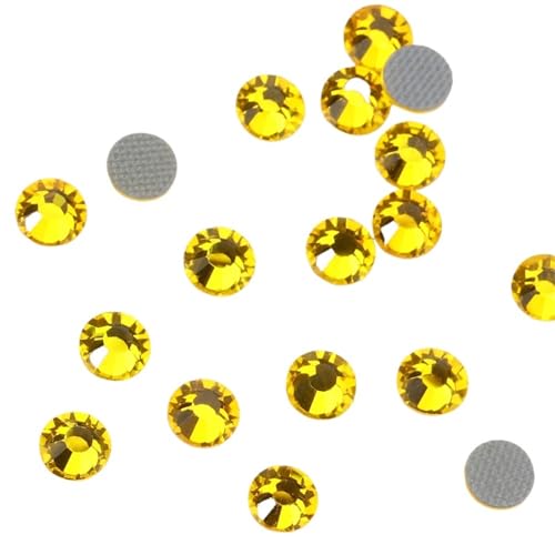 ZMCGNO Gelb Flatback Hotfix Strass for Schuhe Taschen Stoff Bekleidungs ​​Dekoration DIY Schmuck Zubehör(119 Citrine,2mm SS6 1440pcs) von ZMCGNO