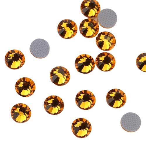 ZMCGNO Gelb Flatback Hotfix Strass for Schuhe Taschen Stoff Bekleidungs ​​Dekoration DIY Schmuck Zubehör(120 Topaz,3mm SS10 1440pcs) von ZMCGNO