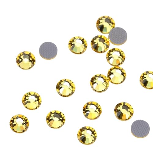ZMCGNO Gelb Flatback Hotfix Strass for Schuhe Taschen Stoff Bekleidungs ​​Dekoration DIY Schmuck Zubehör(173 Light Topaz,6mm SS30 288pcs) von ZMCGNO