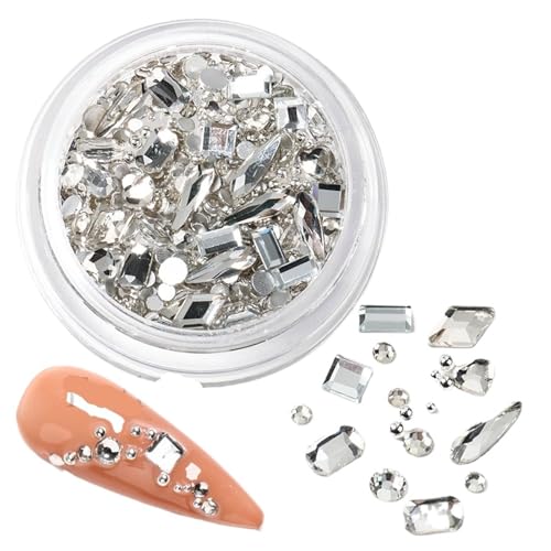 ZMCGNO Gemischte Mini-Nagel-Strasssteine ​​mit Flacher Rückseite, Kristallsteine, Metallperlen, Perlen, Schmetterling, Nagelkunst, Charms, Herz, Schmuck, Maniküre(S-008) von ZMCGNO