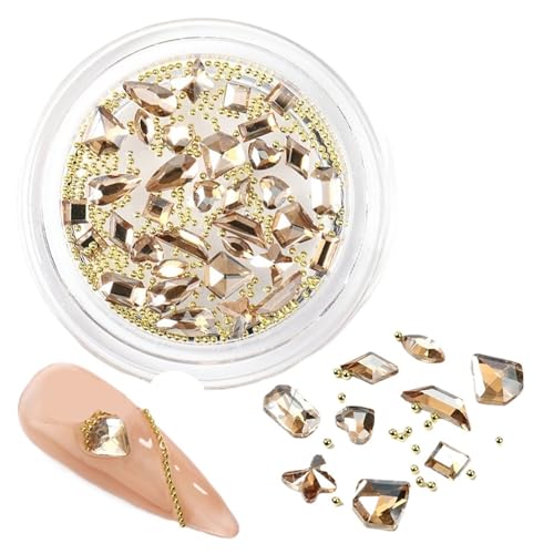 ZMCGNO Gemischte Mini-Nagel-Strasssteine ​​mit Flacher Rückseite, Kristallsteine, Metallperlen, Perlen, Schmetterling, Nagelkunst, Charms, Herz, Schmuck, Maniküre(S-009) von ZMCGNO