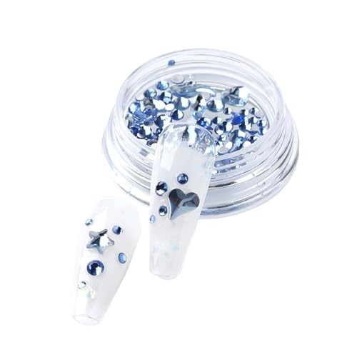 ZMCGNO Gemischte Mini-Nagel-Strasssteine ​​mit Flacher Rückseite, Kristallsteine, Metallperlen, Perlen, Schmetterling, Nagelkunst, Charms, Herz, Schmuck, Maniküre(S-022-01) von ZMCGNO