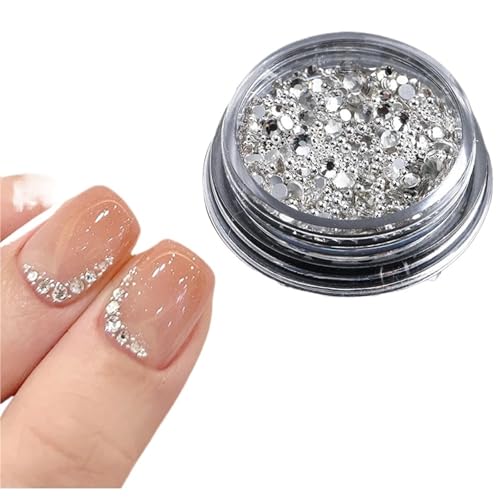 ZMCGNO Gemischte Mini-Nagel-Strasssteine ​​mit Flacher Rückseite, Kristallsteine, Metallperlen, Perlen, Schmetterling, Nagelkunst, Charms, Herz, Schmuck, Maniküre(S-022-02) von ZMCGNO