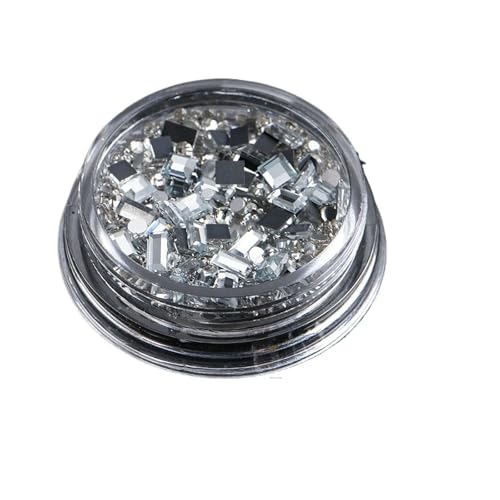 ZMCGNO Gemischte Mini-Nagel-Strasssteine ​​mit Flacher Rückseite, Kristallsteine, Metallperlen, Perlen, Schmetterling, Nagelkunst, Charms, Herz, Schmuck, Maniküre(WHTBPSP-13) von ZMCGNO