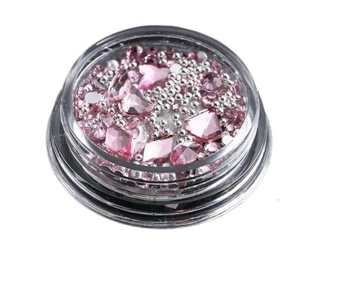 ZMCGNO Gemischte Mini-Nagel-Strasssteine ​​mit Flacher Rückseite, Kristallsteine, Metallperlen, Perlen, Schmetterling, Nagelkunst, Charms, Herz, Schmuck, Maniküre(WHTBPSP-14) von ZMCGNO