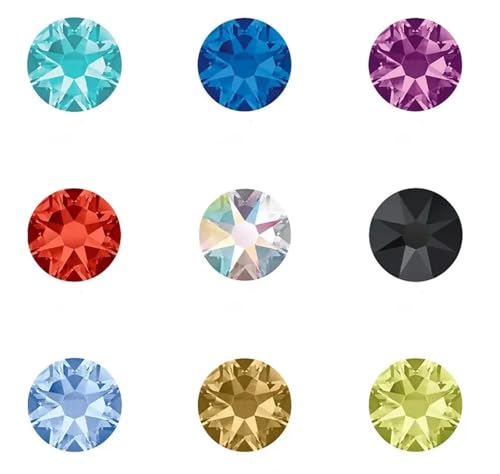 ZMCGNO Geschliffene Facetten SS16, SS20, SS30 Nicht Hotfix Strass Kristall AB Flatback Kristall Strass Dekorationssteine(Mix Colors,Ss16 1440pcs) von ZMCGNO