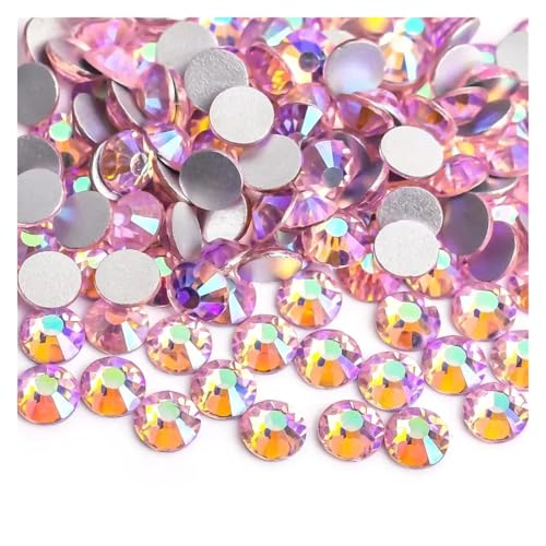 ZMCGNO Hellrosa/Rose/Fuchsia 3D Nail Art Strasssteine ​​Kristallnägel Nagel Strasssteine(Light Pink AB,SS30 288pcs) von ZMCGNO