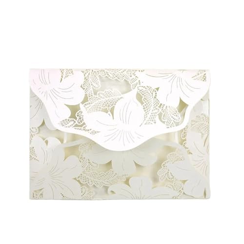 ZMCGNO Hohle kreative Hochzeitseinladung Lily Hochzeitseinladung Einladung Gast Bankettkarte(Milk White) von ZMCGNO