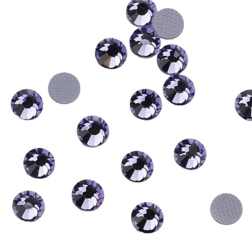ZMCGNO Lila Farbe Hotfix Strass for Schuhe Taschen Stoff Bekleidungs ​​Dekoration DIY Schmuck Zubehör(136 Tanzanite,1.4mm SS4 1440pcs) von ZMCGNO