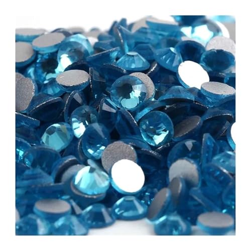 ZMCGNO Lila Samt Kristall Lose Nicht Hot Fix Strass Glas Strass Nicht Hotfix Strass DIY Nägel Kunst Dekorationen(Aquamarine,SS16-1440pcs) von ZMCGNO