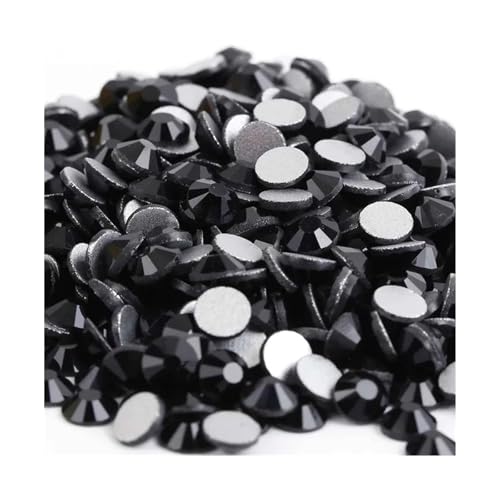 ZMCGNO Lila Samt Kristall Lose Nicht Hot Fix Strass Glas Strass Nicht Hotfix Strass DIY Nägel Kunst Dekorationen(Black,SS8-1440pcs) von ZMCGNO