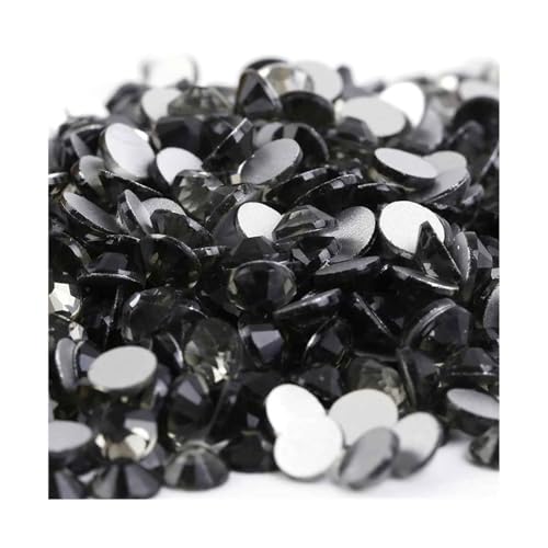 ZMCGNO Lila Samt Kristall Lose Nicht Hot Fix Strass Glas Strass Nicht Hotfix Strass DIY Nägel Kunst Dekorationen(Black Diamond,SS6-1440pcs) von ZMCGNO