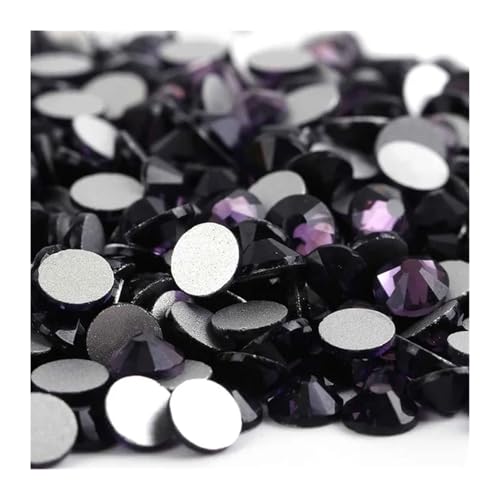 ZMCGNO Lila Samt Kristall Lose Nicht Hot Fix Strass Glas Strass Nicht Hotfix Strass DIY Nägel Kunst Dekorationen(Color6,SS6-1440pcs) von ZMCGNO