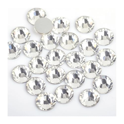ZMCGNO Lila Samt Kristall Lose Nicht Hot Fix Strass Glas Strass Nicht Hotfix Strass DIY Nägel Kunst Dekorationen(Crystal Clear,SS6-1440pcs) von ZMCGNO