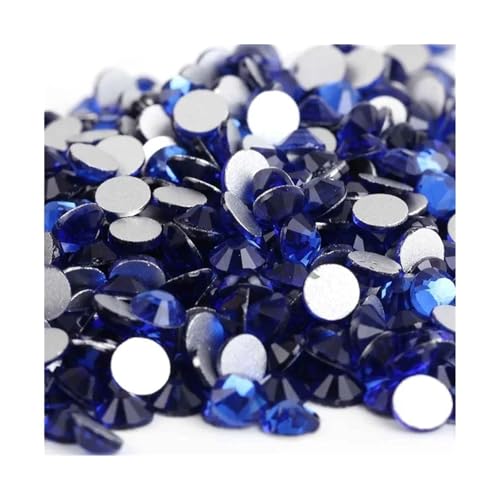 ZMCGNO Lila Samt Kristall Lose Nicht Hot Fix Strass Glas Strass Nicht Hotfix Strass DIY Nägel Kunst Dekorationen(Dark Blue,SS5-1440pcs) von ZMCGNO