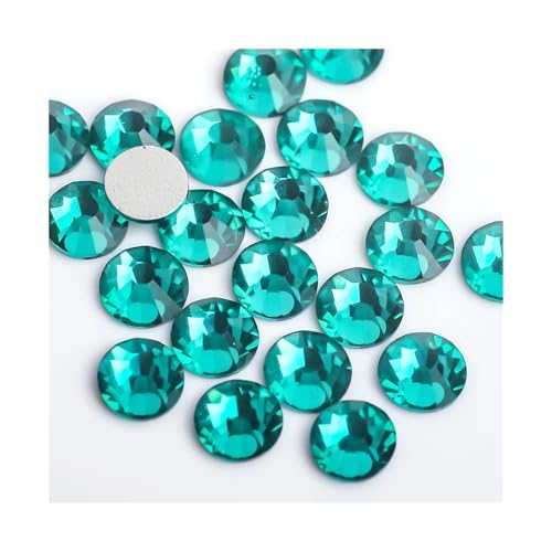 ZMCGNO Lila Samt Kristall Lose Nicht Hot Fix Strass Glas Strass Nicht Hotfix Strass DIY Nägel Kunst Dekorationen(Green Zircon,SS30-288pcs) von ZMCGNO