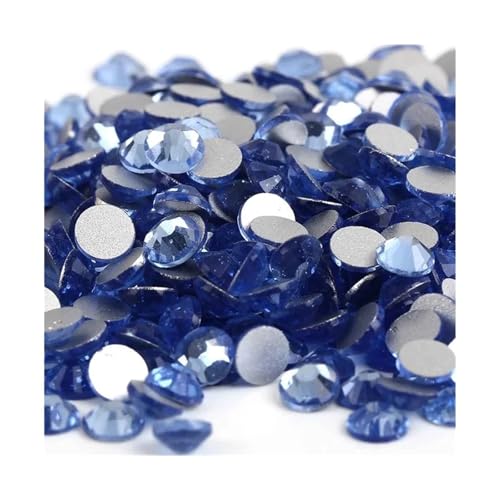 ZMCGNO Lila Samt Kristall Lose Nicht Hot Fix Strass Glas Strass Nicht Hotfix Strass DIY Nägel Kunst Dekorationen(Light Sapphire,SS10-1440pcs) von ZMCGNO