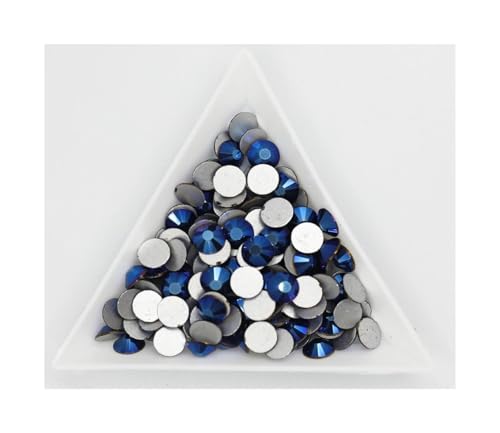 ZMCGNO Lila Samt Kristall Lose Nicht Hot Fix Strass Glas Strass Nicht Hotfix Strass DIY Nägel Kunst Dekorationen(Metallic Blue,SS30-288pcs) von ZMCGNO