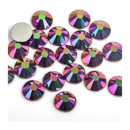ZMCGNO Lila Samt Kristall Lose Nicht Hot Fix Strass Glas Strass Nicht Hotfix Strass DIY Nägel Kunst Dekorationen(Rainbow Rose Gold,SS20-1440pcs) von ZMCGNO