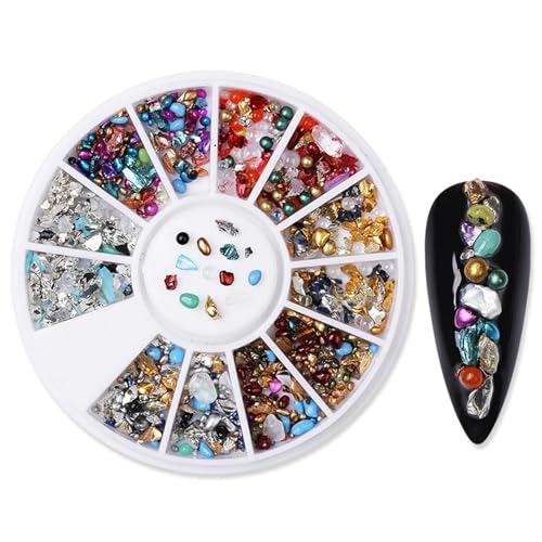 ZMCGNO Nagelteile 3D-Nagelkunst, Glitzer, Strasssteine, Kristalle, Schmuckperlen, Nagelanhänger, Maniküre-Dekorationen, Zubehör, Nagelzubehör(Pattern 05) von ZMCGNO