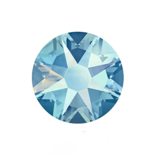 ZMCGNO Schimmernde Flatback-Glas-Strasssteine ​​zum Aufkleben auf Nähen von Kleidung, Diamant-Nadelarbeiten, Bling-Strass-Kristall(Light Sapphire AB,SS20 1440pcs) von ZMCGNO