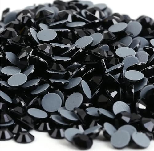 ZMCGNO Strasssteine ​​zum Aufbügeln/Hotfixieren in Allen Größen, Kristall-Strasssteine ​​zum Nähen und for Kleidung(Black,Ss30 288pcs) von ZMCGNO