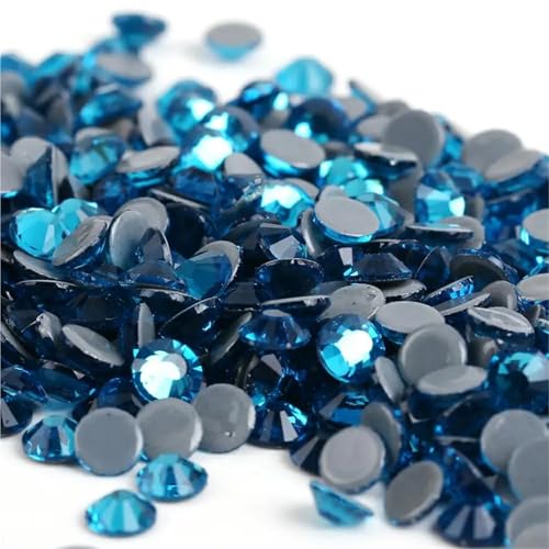 ZMCGNO Strasssteine ​​zum Aufbügeln/Hotfixieren in Allen Größen, Kristall-Strasssteine ​​zum Nähen und for Kleidung(Blue Zircon,Ss4 1440pcs) von ZMCGNO