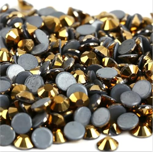 ZMCGNO Strasssteine ​​zum Aufbügeln/Hotfixieren in Allen Größen, Kristall-Strasssteine ​​zum Nähen und for Kleidung(Gold Hematite,Ss34 144pcs) von ZMCGNO