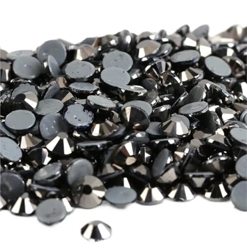 ZMCGNO Strasssteine ​​zum Aufbügeln/Hotfixieren in Allen Größen, Kristall-Strasssteine ​​zum Nähen und for Kleidung(Jet Hematite,Ss12 1440pcs) von ZMCGNO