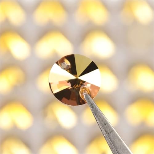 ZMCGNO Sunshine Gold – Strass-Aufnäher, runde Glasperlen, Kristall-Strass-Dekoration, Applikationen for Hochzeitskleider(18mm 36PCS) von ZMCGNO