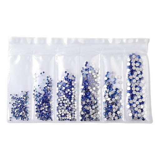 ZMCGNO Superglitzernder Farbiger Kristall SS4-SS16 AB, gemischte Größe, Nicht thermische Reparatur, Flache Unterseite, 3D-Glas-Strasssteine ​​für DIY-Nagelwerkzeuge(06) von ZMCGNO