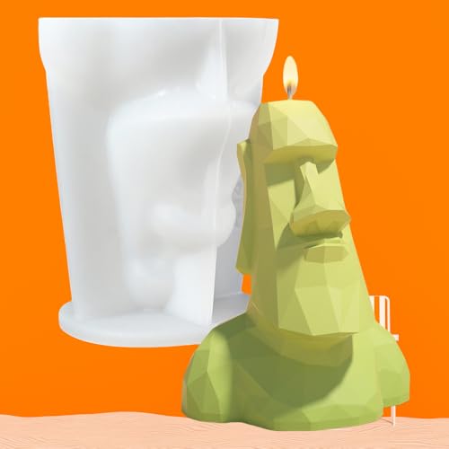 ZMCHE Silikonform für Kerzenhalter, Moai-Statue, Kerzenform, Epoxidharz-Formen, DIY-Epoxidharz-Gussform für Osterinsel Moai ZMCHE Silikonform für Kerzenhalter, Moai-Statue, Kerzenform, Epoxidharz-Formen, DIY-Epoxidharz-Gussform für Osterinsel Moai von ZMCHE