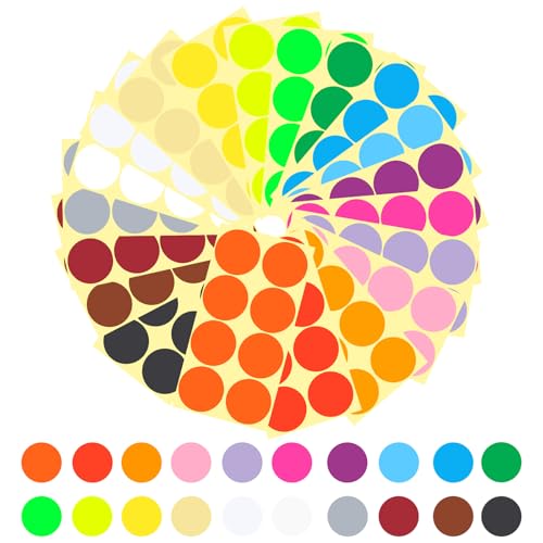 480 Stück Klebepunkte Bunt, 50mm Bunte Klebepunkte Rot, Glitzersticker, Punkte Aufkleber Rund, Glue Dots, Mini Sticker, Markierungspunkte, Runde Aufkleber für BüRo, Zuhause, Schule (12 Farben) von ZMDMAH