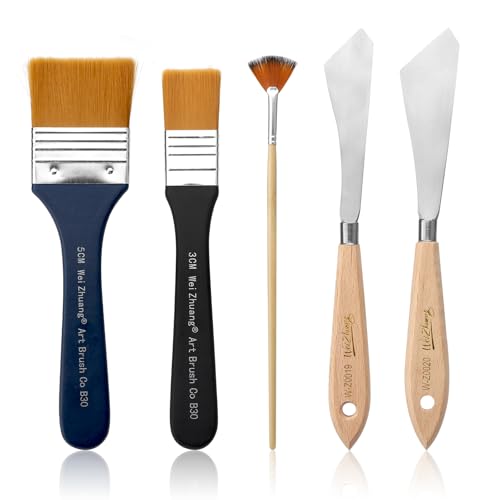 5-teiliges Malmesser Malspachtel Fächerpinsel Künstler Flachpinsel Malspachtelset Künstlerpinsel Landschaftspinsel für ACRYL und ÖL 5-teiliges Malmesser Malspachtel Fächerpinsel Künstler Flachpinsel Malspachtelset Künstlerpinsel Landschaftspinsel für ACRYL und ÖL von ZMDMAH