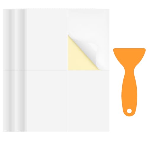 Etiketten Selbstklebend 25 Blatt Klebeetiketten zum Beschriften Aufkleber Selbstklebend Adressetiketten für Haushalt Büro Aufbewahrungsboxen Drucker 4 pro Blatt (10x15 cm) von ZMDMAH