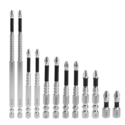 ZMDMAH 12 Stück Bohrer Set High-Magnetic Screwdriver Drill Bit Set für Schlagbohrmaschinen und Elektroschrauber 25、50、65、70、90、150 Mm Bit Set Magnetisch von ZMDMAH