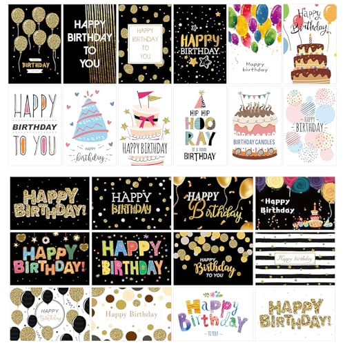 ZMDMAH 24 Stück Geburtstagskarten Set mit Umschlag, Glückwunschkarten zum Geburtstag, Geburtstagskarten Klappkarten mit Umschlägen, Blanko Karten für Geburtstag ZMDMAH 24 Stück Geburtstagskarten Set mit Umschlag, Glückwunschkarten zum Geburtstag, Geburtstagskarten Klappkarten mit Umschlägen, Blanko Karten für Geburtstag von ZMDMAH