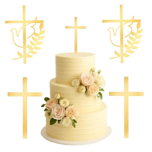 ZMDMAH 4 Pcs Tortendeko Kommunion, Kuchendeko Kreuz, Cake Topper Kommunion Cake Topper Taube Gold Acryl Torte Deko Kommunions Tortendeko für Spiegel Kuchen Topper Kuchen Dekoration für Taufe Hochzeit ZMDMAH 4 Pcs Tortendeko Kommunion, Kuchendeko Kreuz, Cake Topper Kommunion Cake Topper Taube Gold Acryl Torte Deko Kommunions Tortendeko für Spiegel Kuchen Topper Kuchen Dekoration für Taufe Hochzeit von ZMDMAH